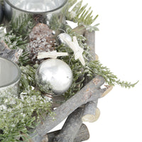 Mr Crimbo Twig Wreath Christmas Candle Holder Decoration 30cm - MrCrimbo.co.uk -XS5769 - -twigs