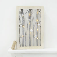 Mr Crimbo Light Up Wooden Frame Christmas Decoration Baubles - MrCrimbo.co.uk -XS5775 - Rectangle -Baubles