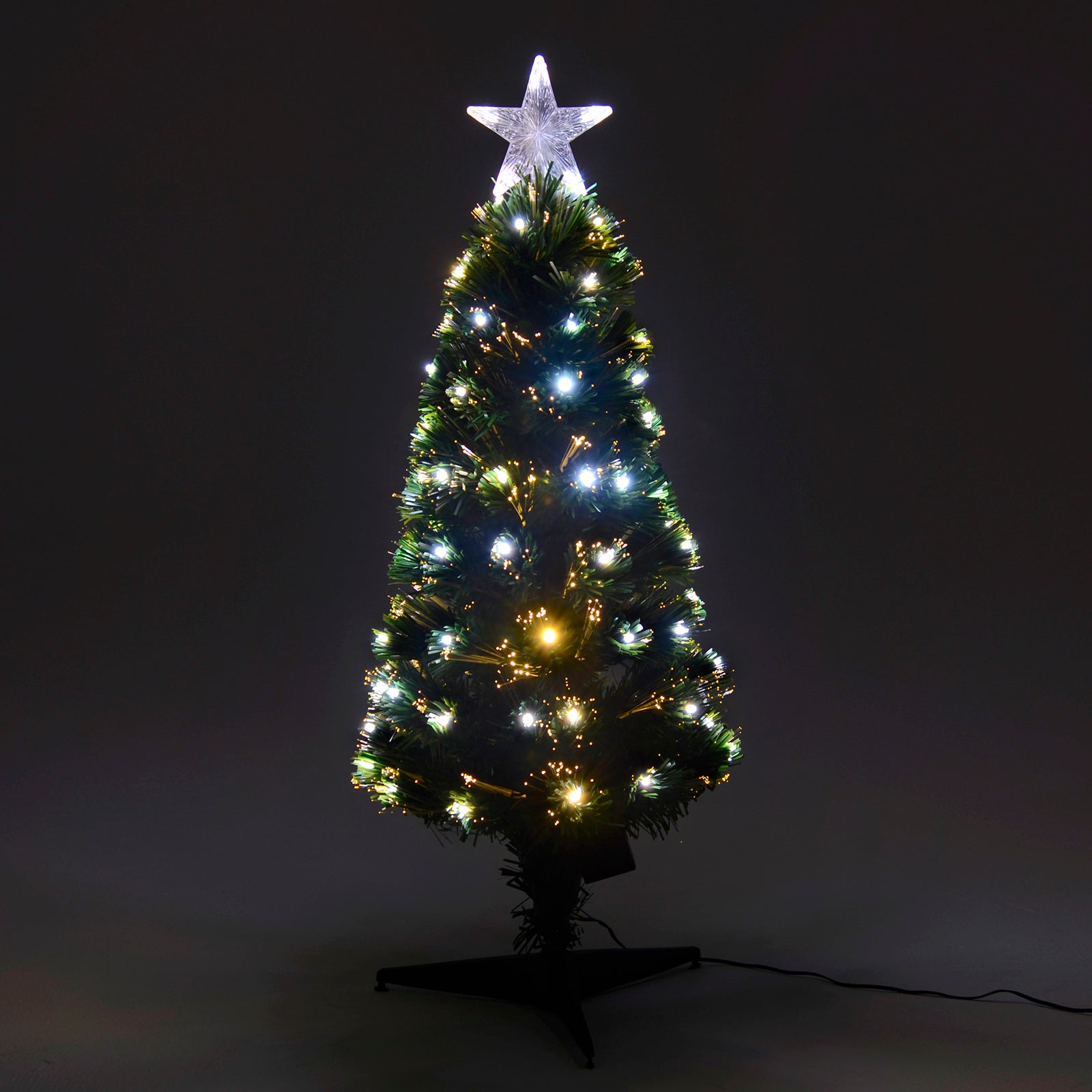 Mr Crimbo Green Pencil Christmas Tree Fibre Optic Lights - MrCrimbo.co.uk -XS5810 - 80cm -6ft christmas tree