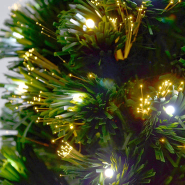 Mr Crimbo Green Pencil Christmas Tree Fibre Optic Lights - MrCrimbo.co.uk -XS5809 - 6ft -6ft christmas tree