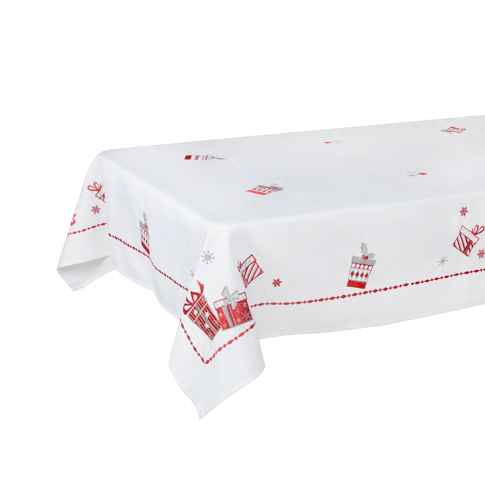 Mr Crimbo Christmas Present Embroidered Tablecloth/Napkin - MrCrimbo.co.uk -XS5855 - 52 x 90" -christmas napkins