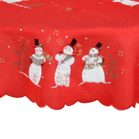 Mr Crimbo Singing Snowmen Embroidered Tablecloth/Napkin - MrCrimbo.co.uk -XS5859 - 52 x 90" -christmas napkins