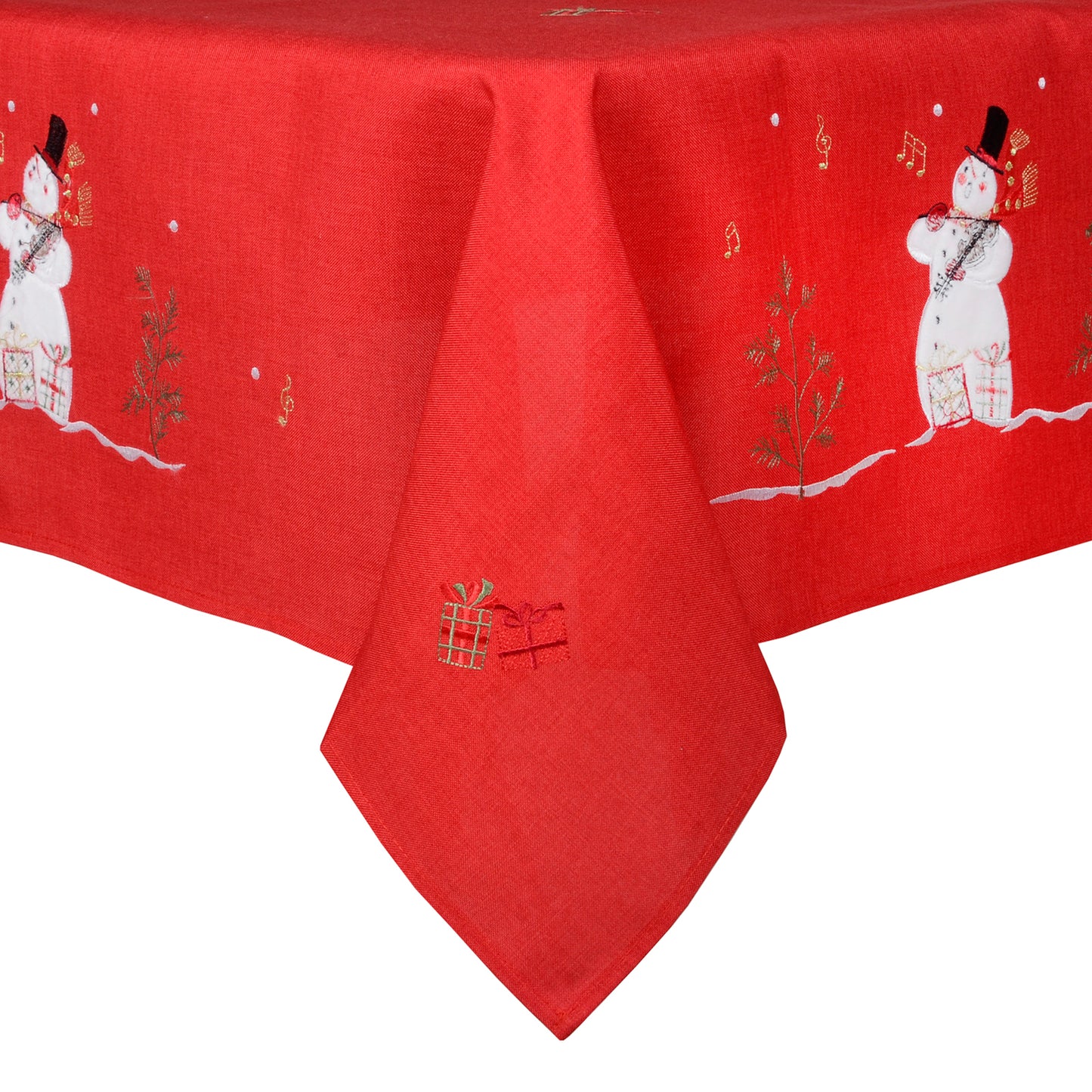 Mr Crimbo Singing Snowmen Embroidered Tablecloth/Napkin - MrCrimbo.co.uk -XS5858 - 52 x 70" -christmas napkins