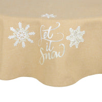 Mr Crimbo Let it Snow Embroidered Tablecloth/Napkin - MrCrimbo.co.uk -XS5870 - Biscuit -christmas napkins