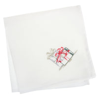 Mr Crimbo Traditional Christmas Tree/Rocking Horse Tablecloth - MrCrimbo.co.uk -XS5876 - White/Colour -christmas napkins