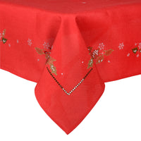 Mr Crimbo Holly & Berry Embroidered Tablecloth/Napkin - MrCrimbo.co.uk -XS5886 - Red -christmas napkins