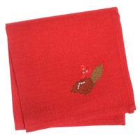 Mr Crimbo Holly & Berry Embroidered Tablecloth/Napkin - MrCrimbo.co.uk -XS5888 - Red -christmas napkins