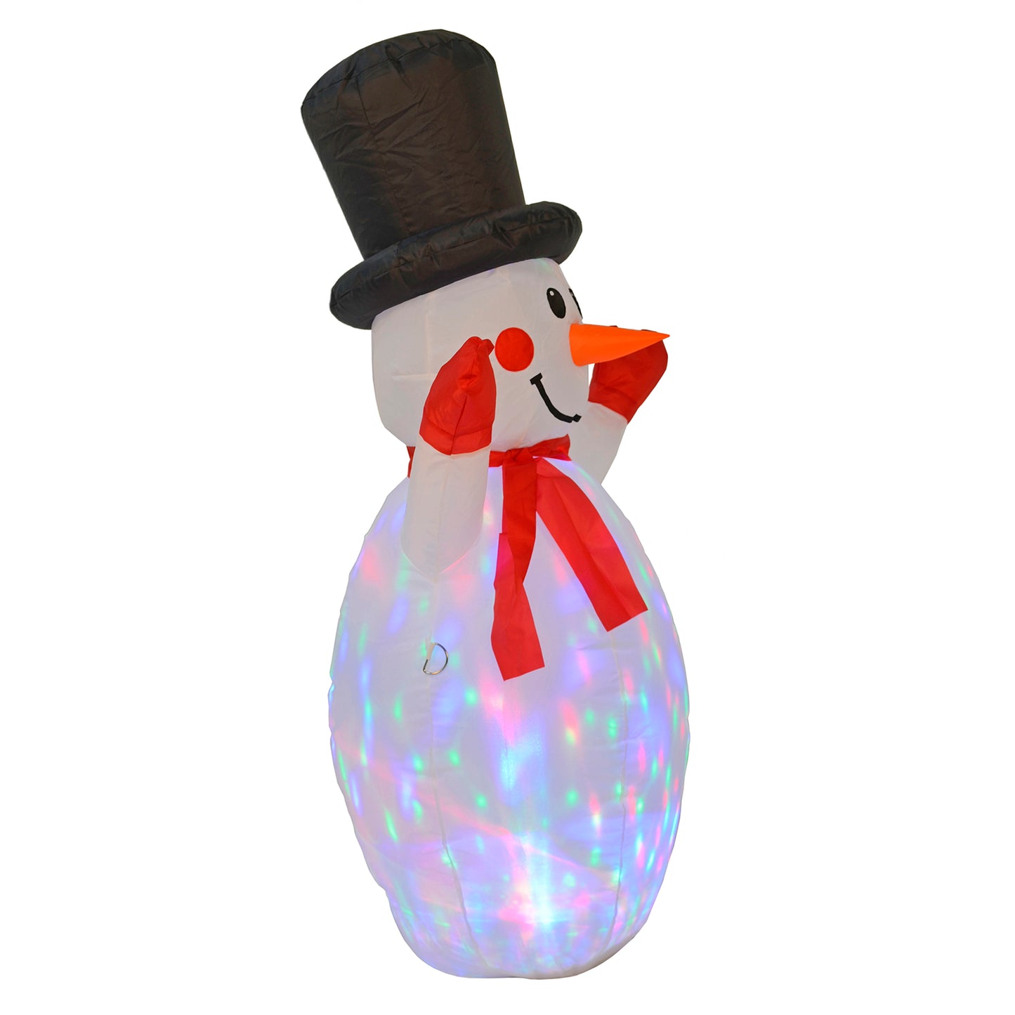 Mr Crimbo 4ft Snowman Christmas Inflatable With Disco Lights - MrCrimbo.co.uk -XS6354 - -christmas inflatable