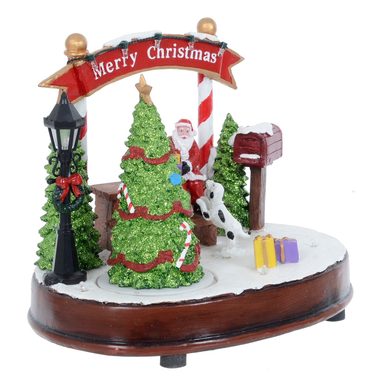 Mr Crimbo Light Up Santa Christmas Scene With 8 Xmas Songs - MrCrimbo.co.uk -XS6358 - -christmas decoration