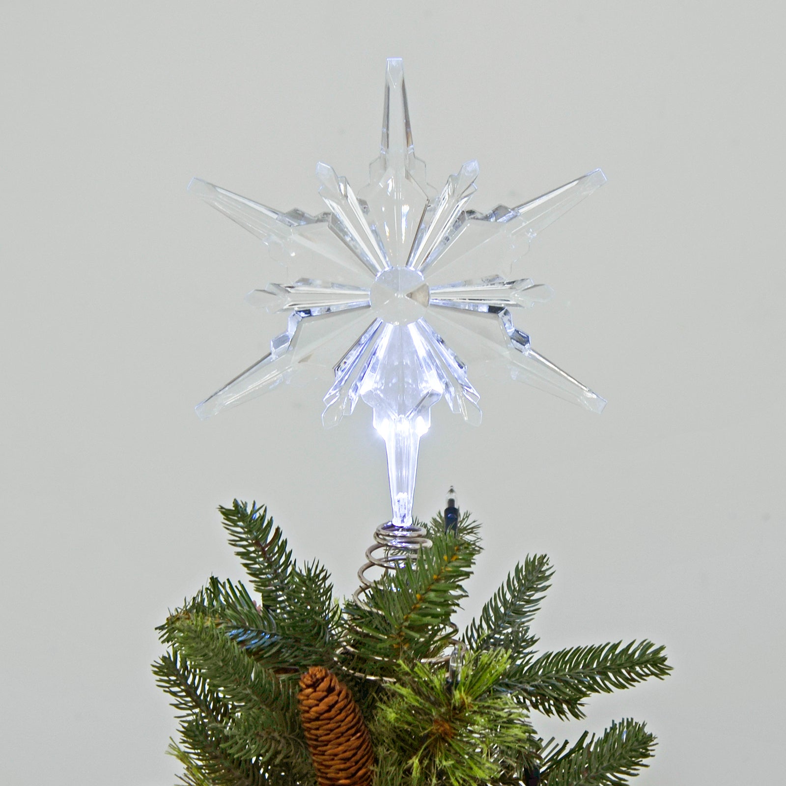 Mr Crimbo LED Light Up Star Christmas Tree Topper - MrCrimbo.co.uk -XS6373 - -christmas decorations
