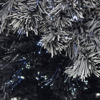 Mr Crimbo 6ft Fibre Optic Pencil Christmas Tree Black White - MrCrimbo.co.uk -XS6426 - -6ft christmas tree