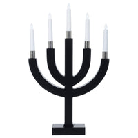 Mr Crimbo 12" Christmas Candle Bridge 5 Light Decoration - MrCrimbo.co.uk -XS6523 - Black -candles