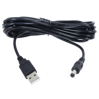 Mr Crimbo 3m Extra Long USB to 5mm DC Jack Power Cable Black - MrCrimbo.co.uk -XS6535 - -usb cable