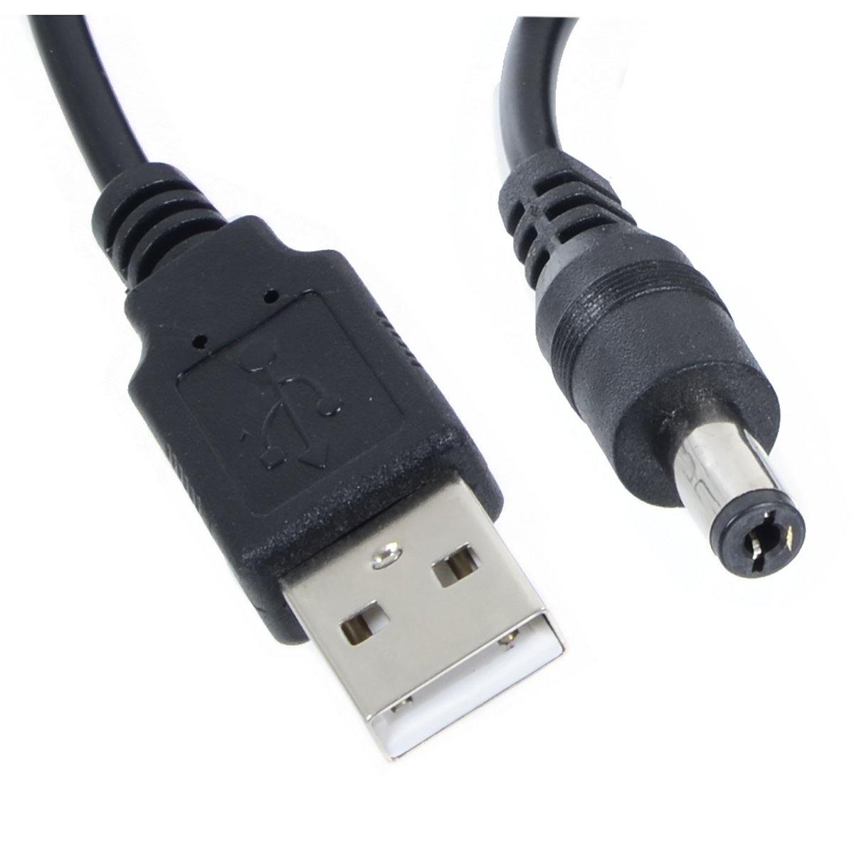 Mr Crimbo 3m Extra Long USB to 5mm DC Jack Power Cable Black - MrCrimbo.co.uk -XS6535 - -usb cable
