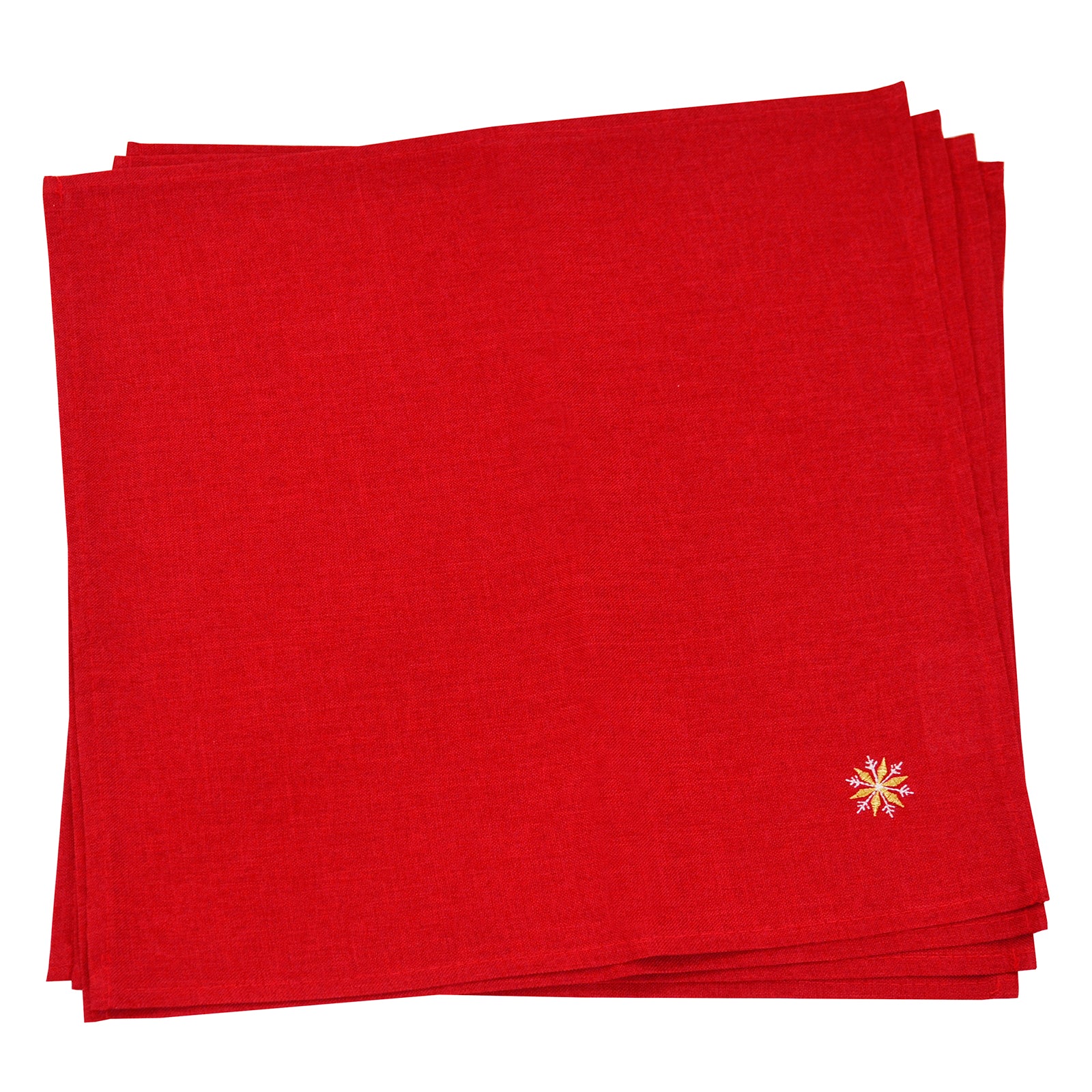 Mr Crimbo Christmas Baubles White Red Tablecloth Napkins - MrCrimbo.co.uk -XS6563 - Red -christmas napkins