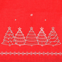 Mr Crimbo Red Christmas Tablecloth Napkins Silver Tree Stars - MrCrimbo.co.uk -XS6570 - 70" Round -christmas napkins