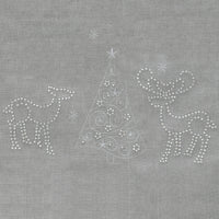 Mr Crimbo Diamante Tablecloth Napkins Reindeer Tree Grey Red - MrCrimbo.co.uk -XS6572 - Grey -christmas napkins