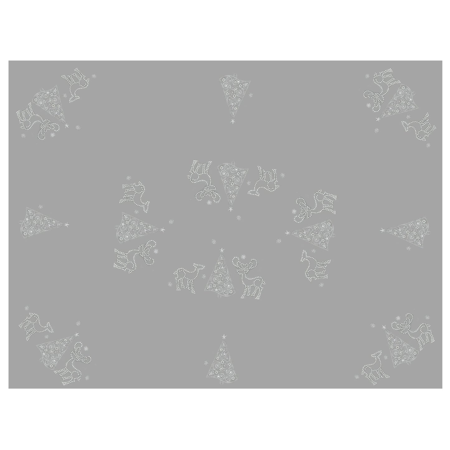 Mr Crimbo Diamante Tablecloth Napkins Reindeer Tree Grey Red - MrCrimbo.co.uk -XS6573 - Grey -christmas napkins