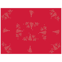 Mr Crimbo Diamante Tablecloth Napkins Reindeer Tree Grey Red - MrCrimbo.co.uk -XS6576 - Red -christmas napkins