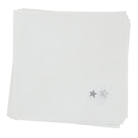 Mr Crimbo White Christmas Tablecloth Napkins Silver Presents - MrCrimbo.co.uk -XS6587 - 4 pk Napkins -christmas napkins