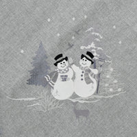 Mr Crimbo Snowmen Christmas Tablecloth Napkins Grey Fabric - MrCrimbo.co.uk -XS6591 - 4 pk Napkins -decor