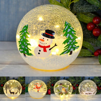 Mr Crimbo Light Up Crackle Ball Christmas Decoration 15cm - MrCrimbo.co.uk -XS6668 - Reindeer -ball