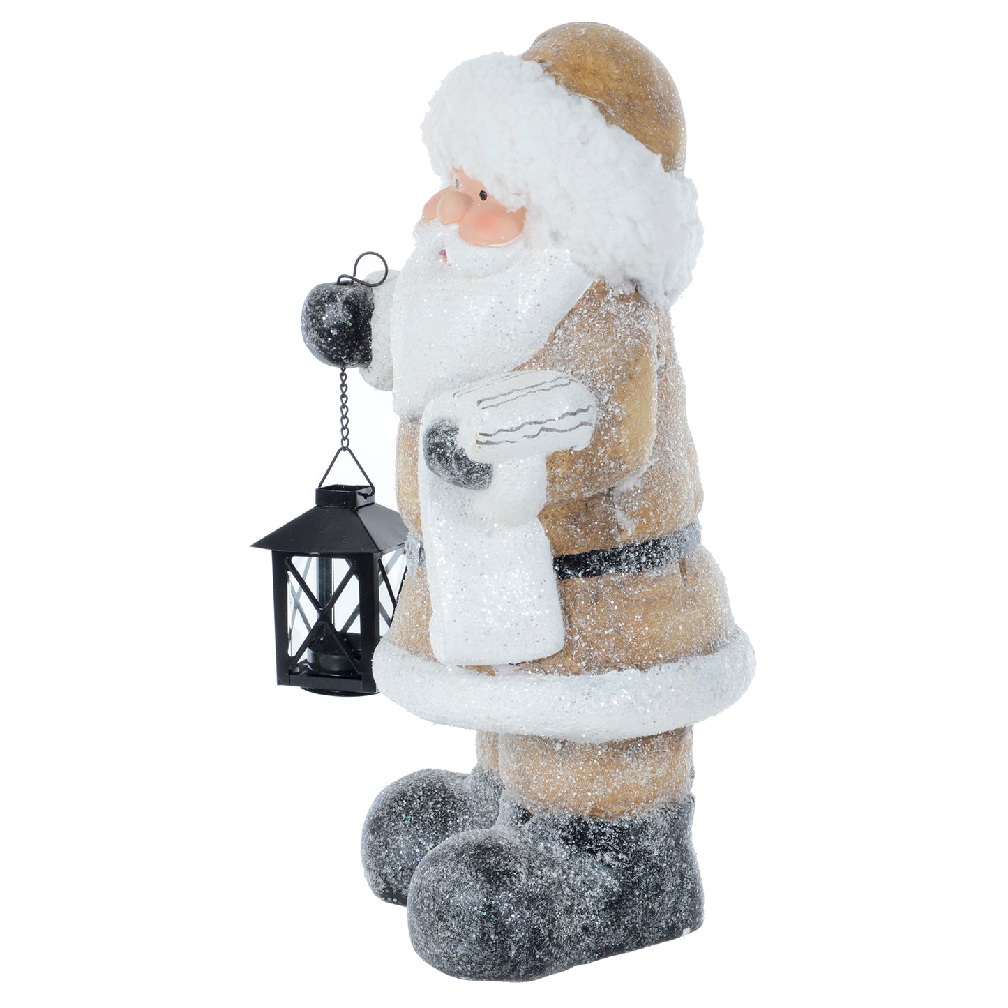 Mr Crimbo Santa Snowman With Black Lantern Ornament 43cm - MrCrimbo.co.uk -XS6848 - Snowman -decorations