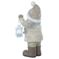 Mr Crimbo Santa Snowman With White Lantern Ornament 46cm - MrCrimbo.co.uk -XS6852 - Snowman -decorations