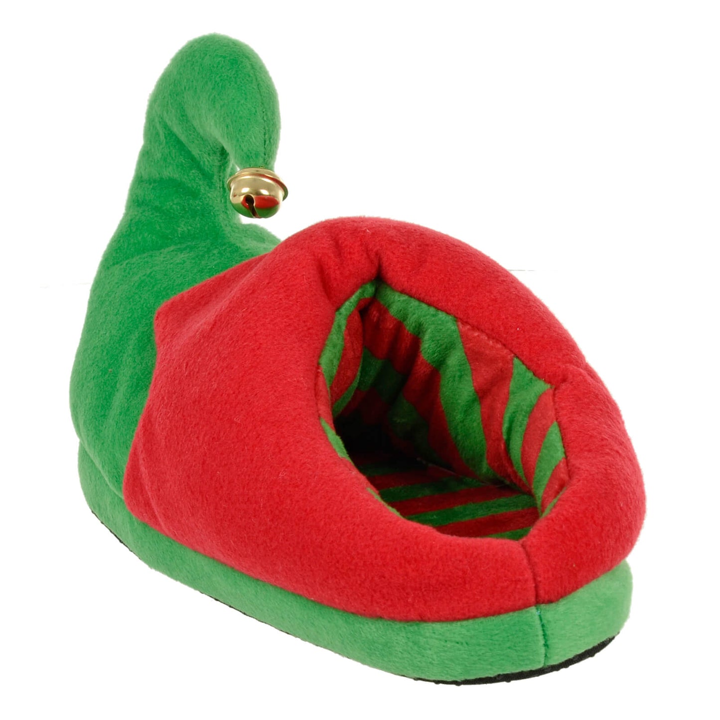 Mr Crimbo Ladies Elf Slippers Novelty Green Red Jingle Bells