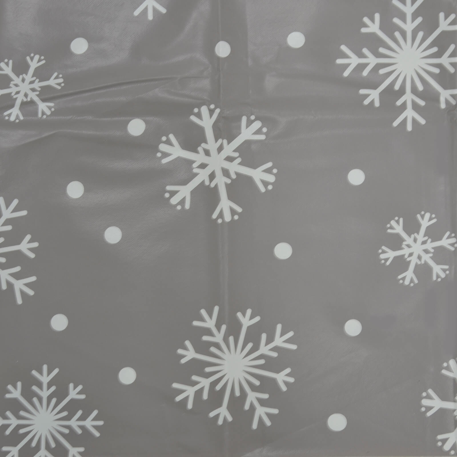 Mr Crimbo PVC Large Grey Christmas Tablecloth Snowflakes - MrCrimbo.co.uk -XS7136 - -christmas tablecloth