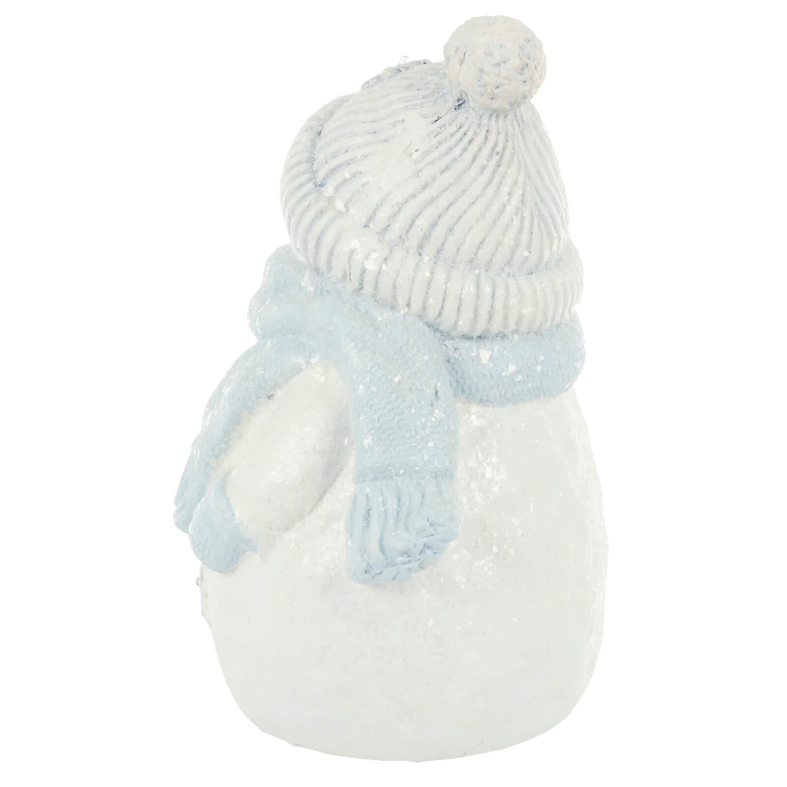 Mr Crimbo Light Up Christmas Snowman Santa White Blue Ceramic 37cm - MrCrimbo.co.uk -XS7149 - Snowman -