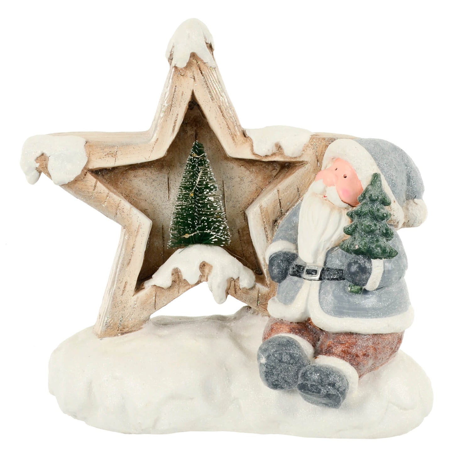 Mr Crimbo Light Up Star Christmas Decoration LED Tree Ceramic - MrCrimbo.co.uk -XS7153 - Snowman -