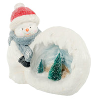 Mr Crimbo Light Up Snowball Christmas Decoration Ceramic 41cm - MrCrimbo.co.uk -XS7154 - -