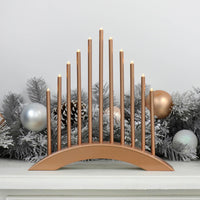 Mr Crimbo 11 Light Christmas Candle Bridge Arch LED 30cm - MrCrimbo.co.uk -XS7159 - Rose Gold -Decorations