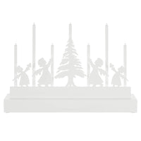 Mr Crimbo 7 Light Christmas Candle Silhouette White 32cm - MrCrimbo.co.uk -XS7162 - Angel -Decorations
