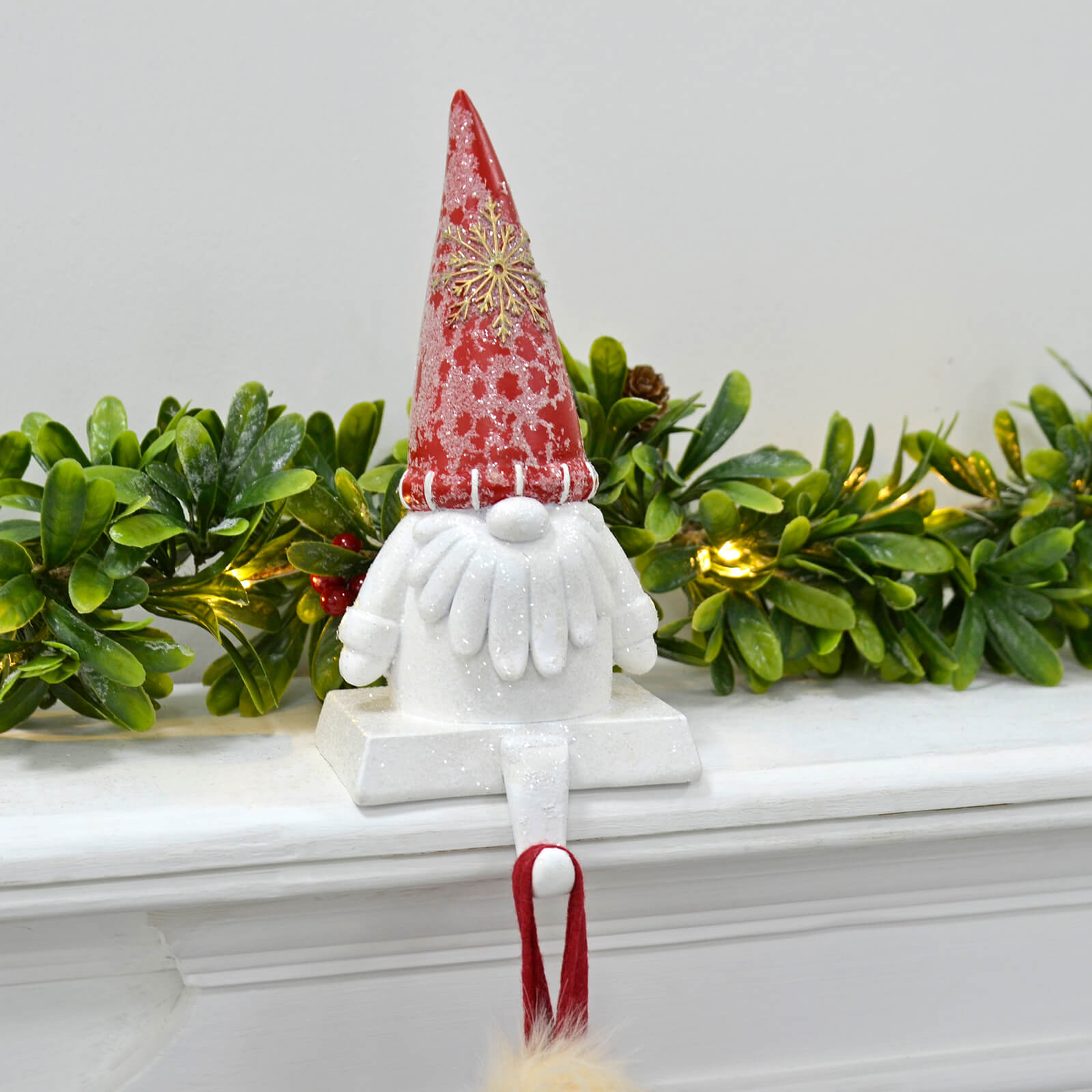 Mr Crimbo Novelty Gonk Christmas Stocking Hanger Santa Gnome - MrCrimbo.co.uk -XS7168 - Red -gonk christmas decoration