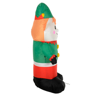 Mr Crimbo 4ft Light Up Inflatable Elf Christmas Party Decoration - MrCrimbo.co.uk -XS7214 - -