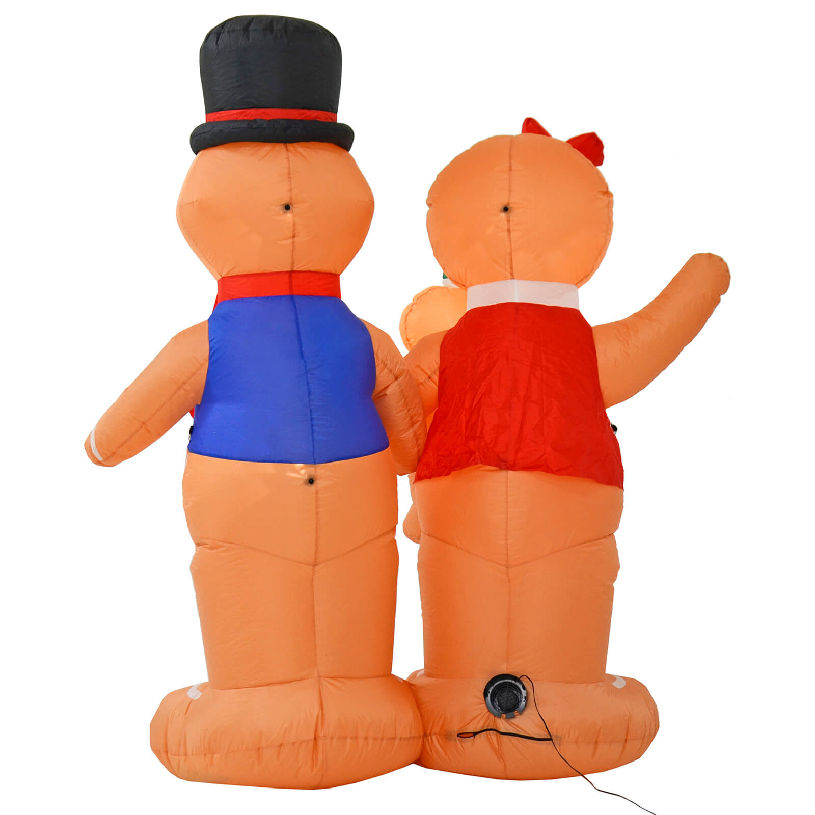 Mr Crimbo 6ft Light Up Christmas Inflatable Gingerbread Family - MrCrimbo.co.uk -XS7215 - -ginger bread
