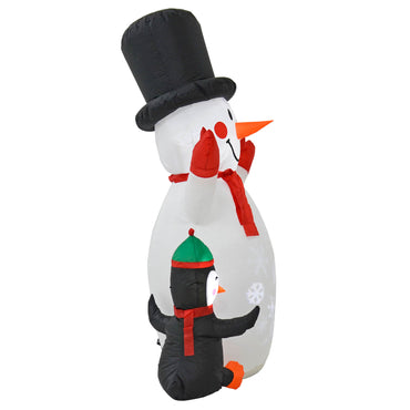 Mr Crimbo 6ft Light Up Inflatable Snowman Penguins Snowflakes - MrCrimbo.co.uk -XS7216 - -garden inflatable