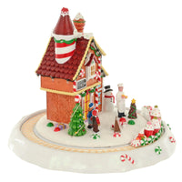Mr Crimbo Christmas Candy Shop Scene LED Music Moving Train 27cm - MrCrimbo.co.uk -XS7221 - -candy cane decor