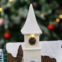Mr Crimbo Christmas Church Choir Snow Scene LED Decoration 25cm - MrCrimbo.co.uk -XS7222 - -christmas church decoration