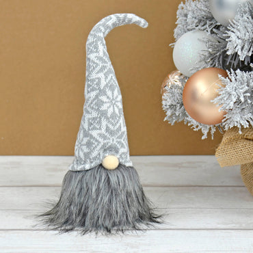 Mr Crimbo Fabric Gonk Grey Tall Hat Christmas Gnome Decoration 30cm - MrCrimbo.co.uk -XS7234 - Dark Grey