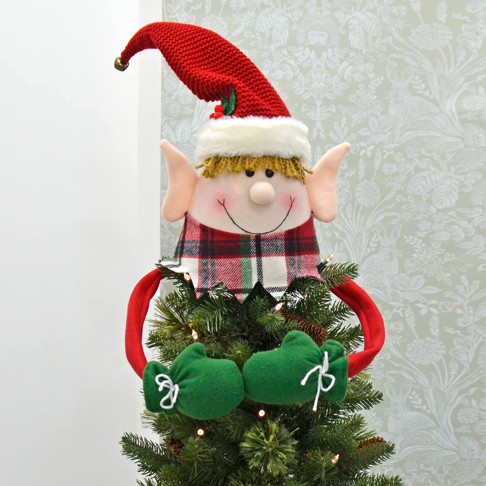 Mr Crimbo Novelty Christmas Tree Hugger Long Bendy Arms Gloves - MrCrimbo.co.uk -XS7240 - Elf -Elf