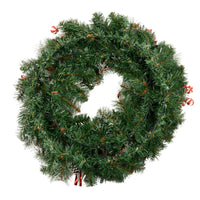 Mr Crimbo 30" Christmas Wreath Candy Canes Sweets Snow - MrCrimbo.co.uk -XS7272 - -christmas decorations