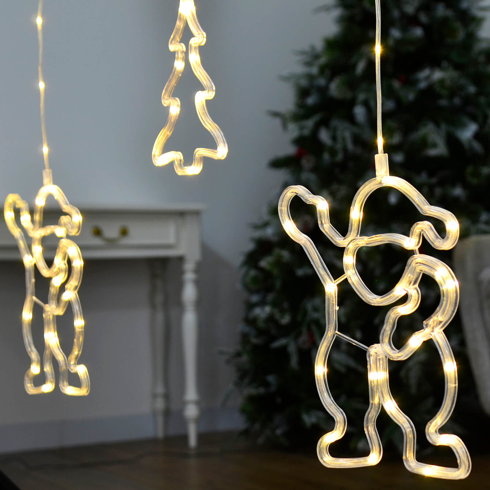 Mr Crimbo 5 String Curtain Light Christmas Decoration LED 1.2m - MrCrimbo.co.uk -XS7283 - -