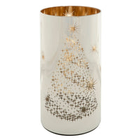 Mr Crimbo Christmas Cylinder Light Black Gold Decoration 20cm - MrCrimbo.co.uk -XS7295 - Christmas Tree -Black