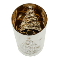 Mr Crimbo Christmas Cylinder Light Black Gold Decoration 20cm - MrCrimbo.co.uk -XS7295 - Christmas Tree -Black