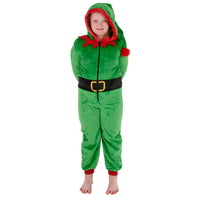 Mr Crimbo Kids All in One Elf Pyjama Suit Christmas Nightwear - MrCrimbo.co.uk -XS7315 - 4-5 Years -christmas pyjamas