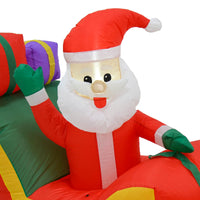 Mr Crimbo 10ft LED Inflatable Santa Sleigh 3 Reindeer Decoration