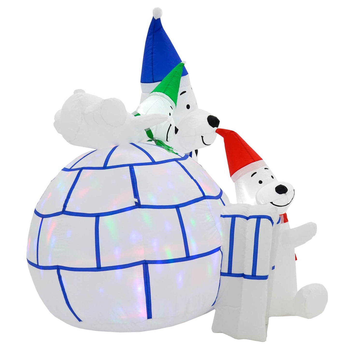 Mr Crimbo 6ft Inflatable Igloo LED Lights Polar Bears Decoration